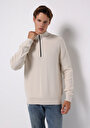 thumb-Afficher les détails de Pull Ecru Regular Fit Manches Longues  Homme