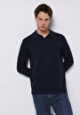 thumb-Afficher les détails de Pull Marine Regular Fit Manches Longues  Homme
