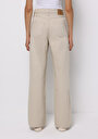 thumb-Afficher les détails de Pantalon Beige Wide Leg High Rise En Sergé Berry Fit Femme