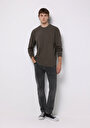 thumb-Afficher les détails de T-shirt À Manches Longues Kaki Comfort Fit  Homme