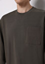 thumb-Afficher les détails de T-shirt À Manches Longues Kaki Comfort Fit  Homme