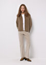 thumb-Afficher les détails de Chemise À Manches Longues Beige Regular Fit Droit Velours Femme