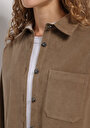thumb-Afficher les détails de Chemise À Manches Longues Beige Regular Fit Droit Velours Femme