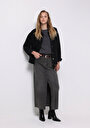 thumb-Afficher les détails de Jupe  Slim Fit Droit Jean Maxi Femme