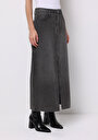 thumb-Afficher les détails de Jupe  Slim Fit Droit Jean Maxi Femme