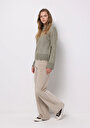 thumb-Afficher les détails de Pull Vert Regular Fit Manches Longues  Femme