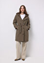 thumb-Afficher les détails de Manteau  Marron Regular Fit Manches Longues Femme