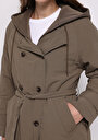 thumb-Afficher les détails de Manteau  Marron Regular Fit Manches Longues Femme