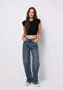 thumb-Afficher les détails de 970 Berry Pantalon  Wide Leg High Rise En Jean Regular Fit Femme