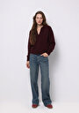 thumb-Afficher les détails de Pull Violet Regular Fit Manches Longues  Femme