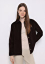 thumb-Afficher les détails de Chemise À Manches Longues Marron Regular Fit Droit Velours Femme