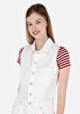thumb-Afficher les détails de Pull Blanc Regular Fit Sans Manches  Femme