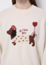 thumb-Afficher les détails de Pull Ecru Relaxed Fit Manches Longues  Femme