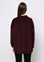 thumb-Afficher les détails de Chemise À Manches Longues Bordeaux Relax Fit Droit Sergé Femme
