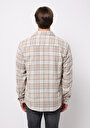thumb-Afficher les détails de Chemise À Manches Longues Beige Regular Fit Plaid Sergé Homme
