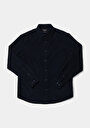 thumb-Afficher les détails de Chemise À Manches Longues Marine Regular Fit Droit Gabardine Homme