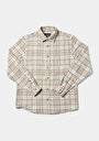 thumb-Afficher les détails de Chemise À Manches Longues Beige Regular Fit Plaid Sergé Homme