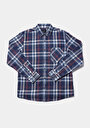 thumb-Afficher les détails de Chemise À Manches Longues Bleu Regular Fit Plaid Sergé Homme
