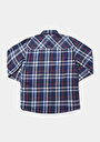 thumb-Afficher les détails de Chemise À Manches Longues Bleu Regular Fit Plaid Sergé Homme