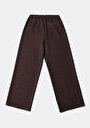 thumb-Afficher les détails de Pantalon Marron Wide Leg High Rise En Ratière Regular Fit Femme