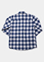 thumb-Afficher les détails de Chemise À Manches Longues Bleu Regular Fit Carré Sergé Homme