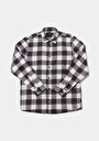 thumb-Afficher les détails de Chemise À Manches Longues Bordeaux Comfort Fit Plaid Sergé Homme