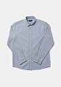 thumb-Afficher les détails de Chemise À Manches Longues Vert Regular Fit Rayé Oxford Homme