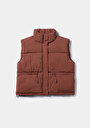 thumb-Afficher les détails de Gilet Marron Regular Fit Femme
