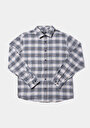 thumb-Afficher les détails de Chemise À Manches Longues Bleu Regular Fit Plaid Sergé Homme