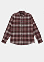 thumb-Afficher les détails de Chemise À Manches Longues Bordeaux Regular Fit Plaid Sergé Homme