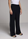 thumb-Afficher les détails de Pantalon Marine Wide Leg High Rise En Sergé Regular Fit Femme