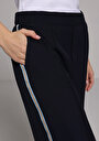 thumb-Afficher les détails de Pantalon Marine Wide Leg High Rise En Sergé Regular Fit Femme