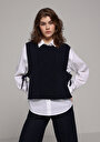 thumb-Afficher les détails de Pull Marine Regular Fit Sans Manches  Femme
