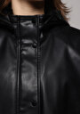 thumb-Afficher les détails de Veste Pu Noir Manches Longues  Regular Fit Femme