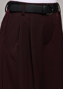 thumb-Afficher les détails de Pantalon Bordeaux Wide Leg High Rise En Sergé Regular Fit Femme