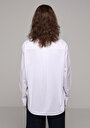 thumb-Afficher les détails de Chemise À Manches Longues Blanc Boyfriend Fit Droit Popeline Femme