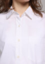 thumb-Afficher les détails de Chemise À Manches Longues Blanc Boyfriend Fit Droit Popeline Femme