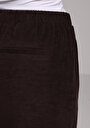 thumb-Afficher les détails de Pantalon Marron Wide Leg High Rise En Ratière Regular Fit Femme