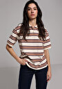 thumb-Afficher les détails de Chemise Polo À Manches Courtes Multicolou Rayé Regular Fit Femme