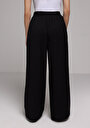 thumb-Afficher les détails de Pantalon Noir Wide Leg High Rise En Sergé Regular Fit Femme