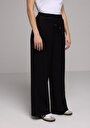 thumb-Afficher les détails de Pantalon Noir Wide Leg High Rise En Sergé Regular Fit Femme