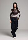 thumb-Afficher les détails de Pull Marron Slim Fit Manches Longues  Femme