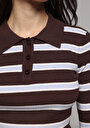 thumb-Afficher les détails de Pull Marron Slim Fit Manches Longues  Femme
