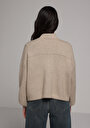 thumb-Afficher les détails de Cardigan Tricot Beige Regular Fit Femme
