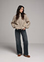 thumb-Afficher les détails de Cardigan Tricot Beige Regular Fit Femme