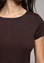 thumb-Afficher les détails de Robe Marron Slim Fit Manches Courtes Mini Verrouillage Femme