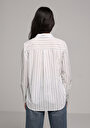 thumb-Afficher les détails de Chemise À Manches Longues Blanc Regular Fit Rayé Popeline Femme