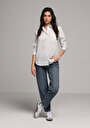 thumb-Afficher les détails de Chemise À Manches Longues Blanc Regular Fit Rayé Popeline Femme