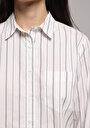 thumb-Afficher les détails de Chemise À Manches Longues Blanc Regular Fit Rayé Popeline Femme