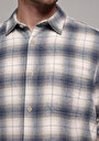 thumb-Afficher les détails de Chemise À Manches Longues Bleu Comfort Fit Plaid Sergé Homme
